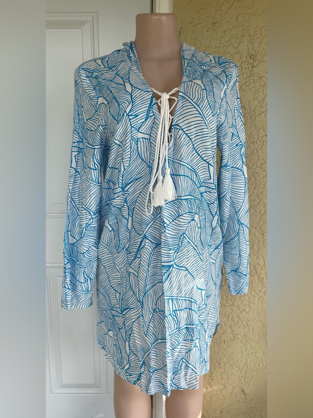 Charlie Holiday White and Blue Striped Knit Top